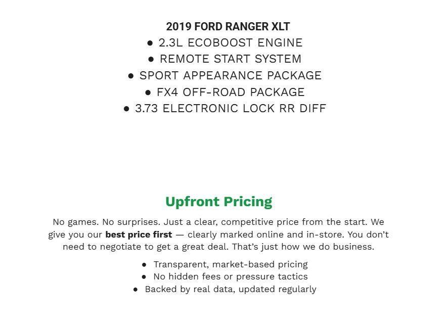 Used 2019 Ford Ranger XLT w/ Equipment Group 302A Luxury AWD/4WD image 2