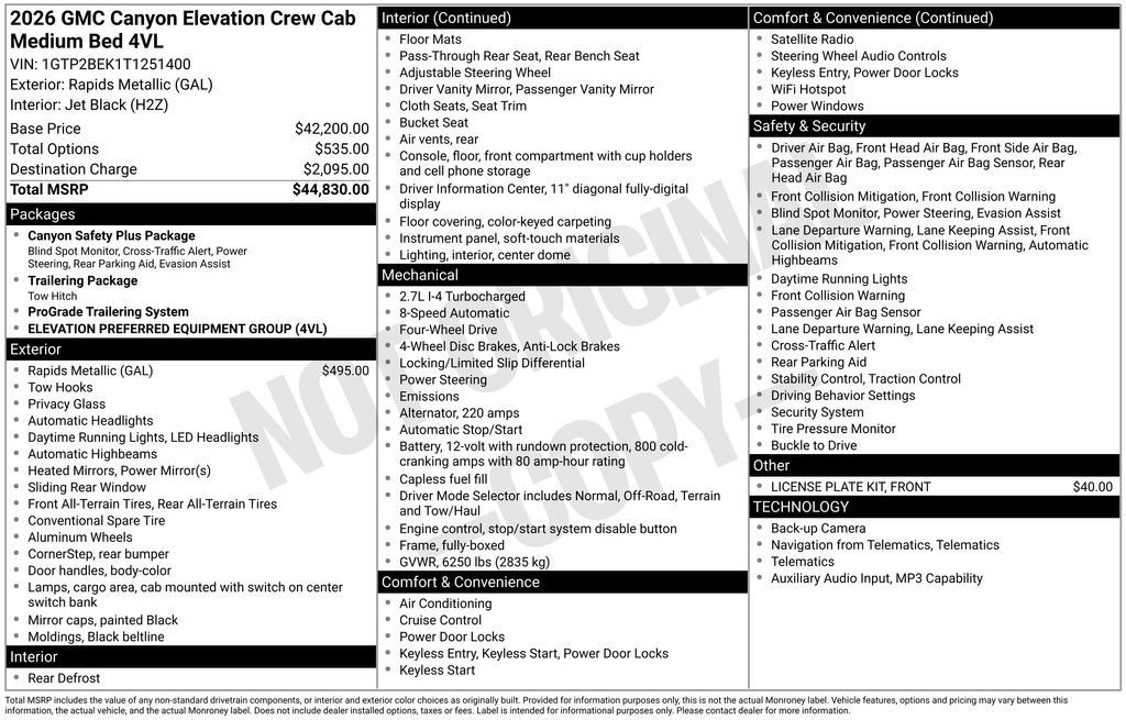 New 2026 GMC Canyon Elevation AWD/4WD image 5