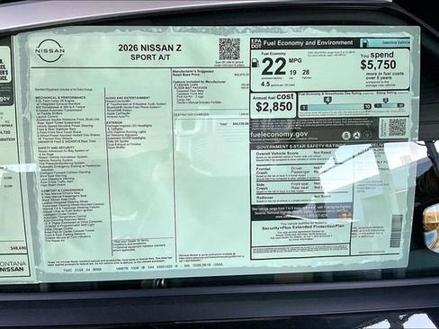 New 2026 Nissan Z Sport w/ Floor Mat Package image 12