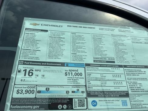 New 2026 Chevrolet Tahoe High Country w/ Sun And Tow Package AWD/4WD image 37
