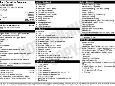 Certified 2024 Subaru Crosstrek 2.0i Premium w/ Crosstrek Mirror Package AWD/4WD image 31