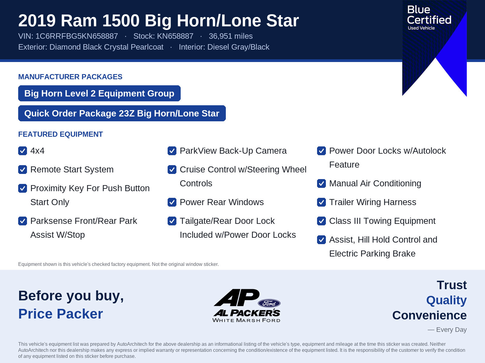 Used 2019 RAM 1500 Big Horn AWD/4WD image 10
