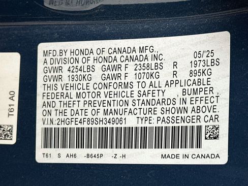 Used 2025 Honda Civic FWD Hybrid Sedan image 12