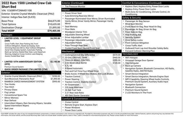Used 2022 RAM 1500 Limited AWD/4WD image 38