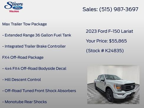 Used 2023 Ford F150 Lariat w/ Max Trailer Tow Package AWD/4WD image 16