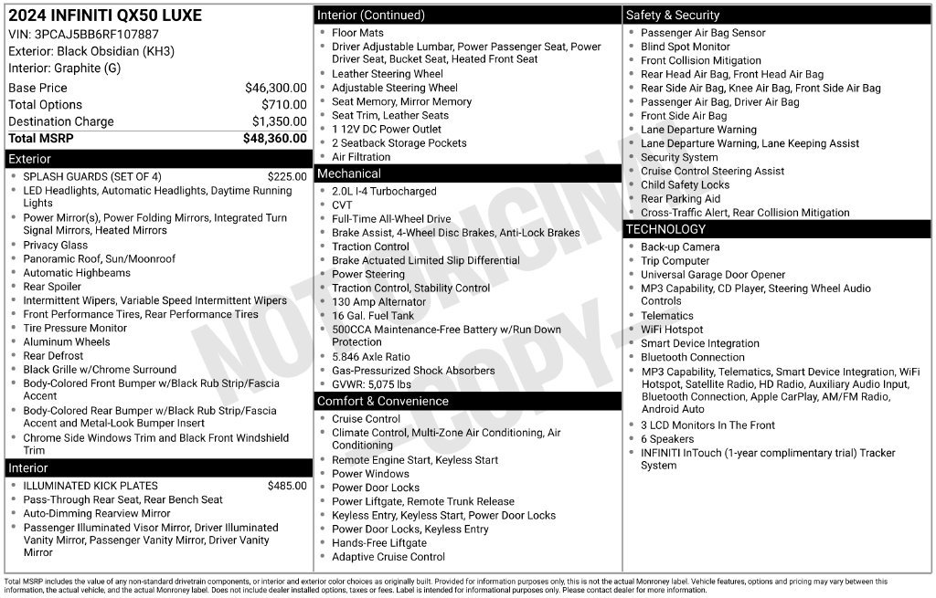 Certified 2024 INFINITI QX50 Luxe AWD/4WD image 3