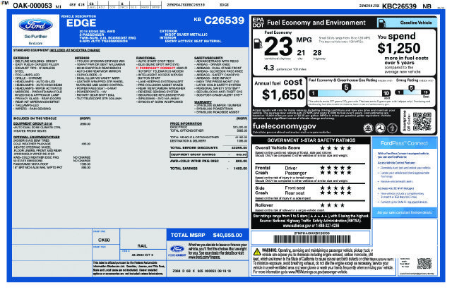 Used 2019 Ford Edge SEL w/ Equipment Group 201A AWD/4WD image 41