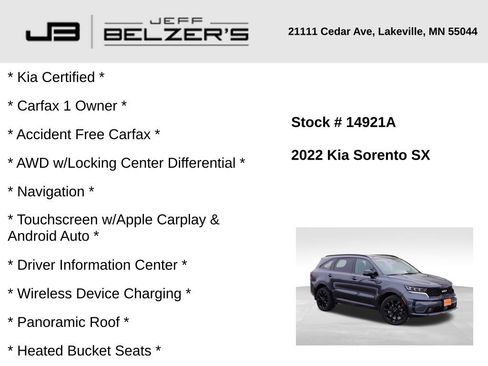 Certified 2022 Kia Sorento SX image 2