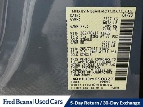 Certified 2023 Nissan Frontier PRO-4X w/ Pro Convenience Package image 33
