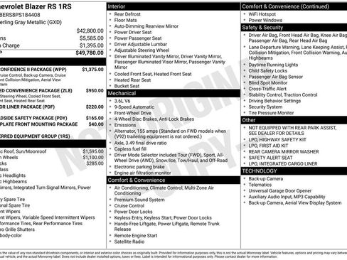 Certified 2023 Chevrolet Blazer RS w/ Driver Confidence II Package FWD image 10