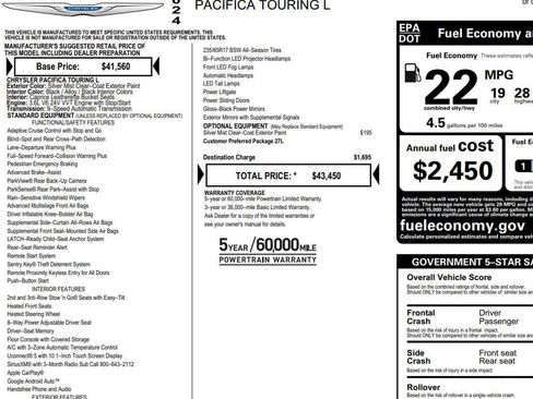 Used 2024 Chrysler Pacifica Touring-L FWD image 2