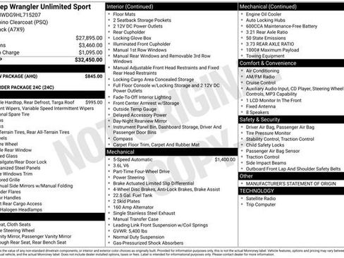 Used 2017 Jeep Wrangler Unlimited Sport w/ Max Tow Package AWD/4WD image 4