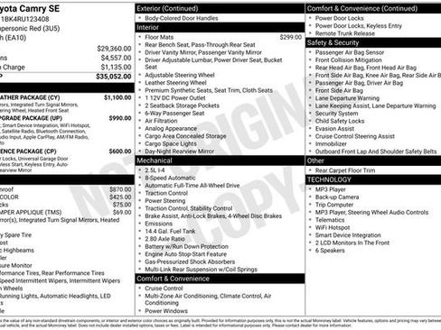 Used 2024 Toyota Camry SE w/ Cold Weather Package AWD/4WD image 35