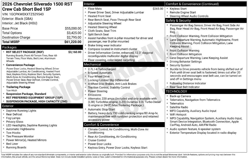 New 2026 Chevrolet Silverado 1500 RST w/ RST Select Package AWD/4WD image 27
