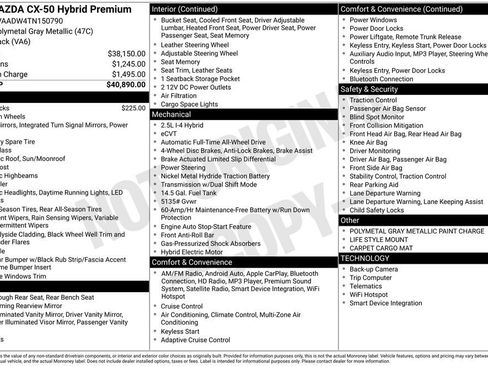 Used 2026 MAZDA CX-50 AWD 2.5 Hybrid w/ Premium Pkg image 5
