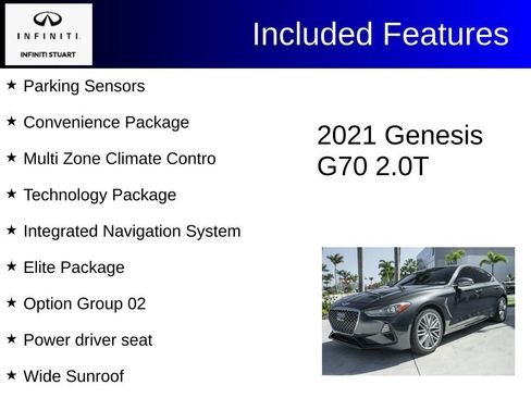 Used 2021 Genesis G70 2.0T w/ Elite Package image 3