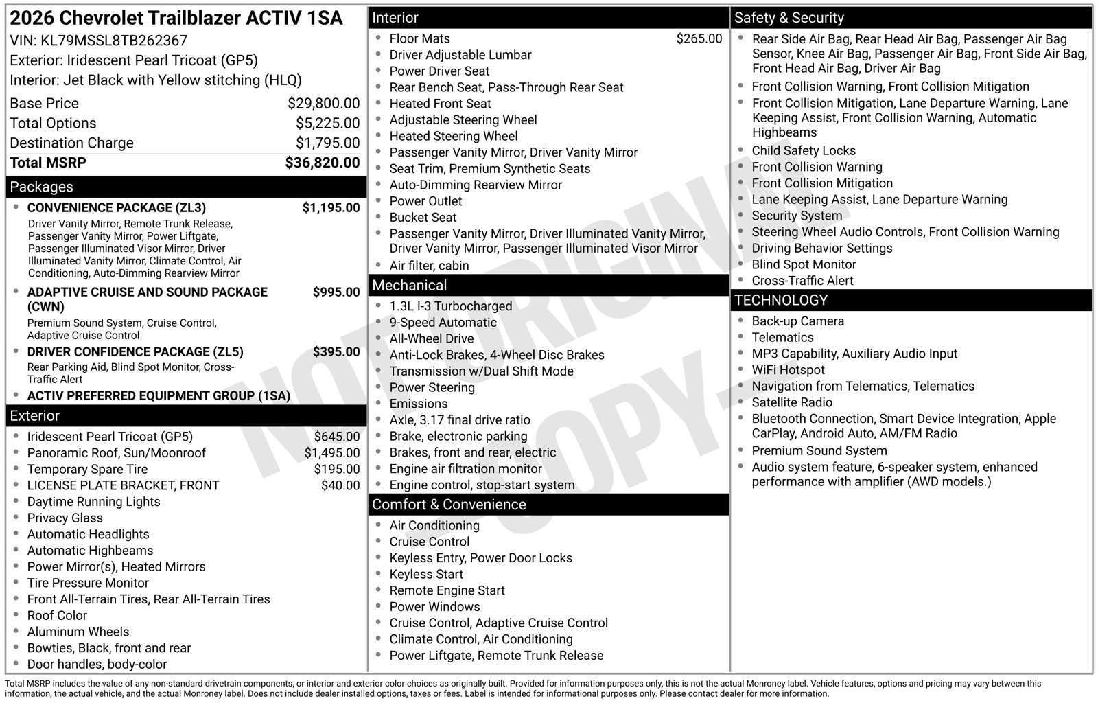 New 2026 Chevrolet TrailBlazer ACTIV w/ Convenience Package AWD/4WD image 10