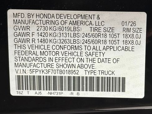 New 2026 Honda Ridgeline TrailSport+ image 22