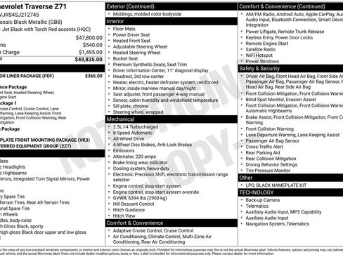 Used 2025 Chevrolet Traverse Z71 w/ LPO, Floor Liner Package image 1