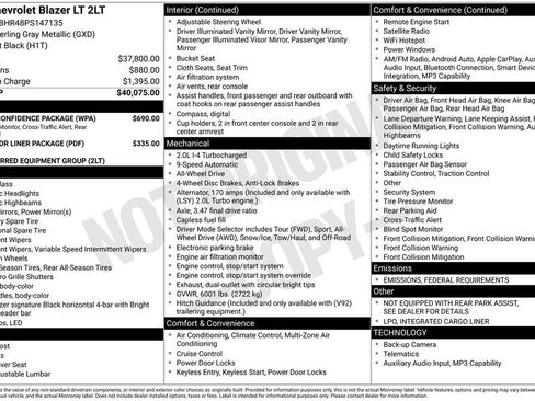 Used 2023 Chevrolet Blazer LT w/ Driver Confidence Package image 42