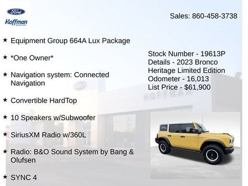 Used 2023 Ford Bronco Heritage Edition AWD/4WD image 5