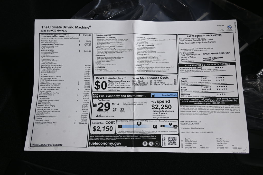 Used 2026 BMW X3 xDrive30i w/ Premium Package AWD/4WD image 33