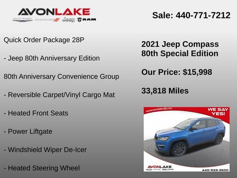 Used 2021 Jeep Compass 80th Special Edition image 6
