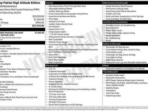 Used 2016 Jeep Patriot High Altitude AWD/4WD image 3
