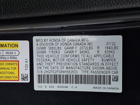 Used 2022 Honda Civic Sport image 25