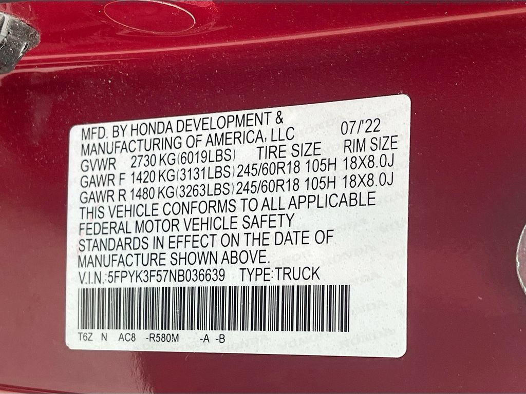 Used 2022 Honda Ridgeline RTL image 30