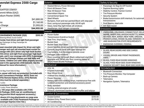 New 2025 Chevrolet Express 2500 w/ Driver Convenience Package image 31