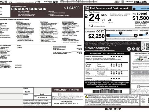 Used 2024 Lincoln Corsair Reserve w/ Equipment Group 201A AWD/4WD image 2