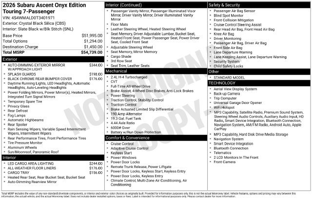 Certified 2026 Subaru Ascent Bronze Edition AWD/4WD image 25