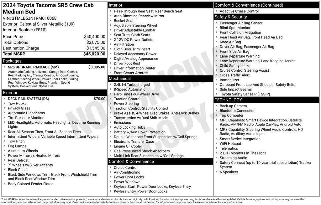 Used 2024 Toyota Tacoma SR5 w/ SR5 Upgrade Package AWD/4WD image 9