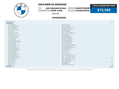 Used 2024 BMW X5 sDrive40i w/ M Sport Package RWD image 2