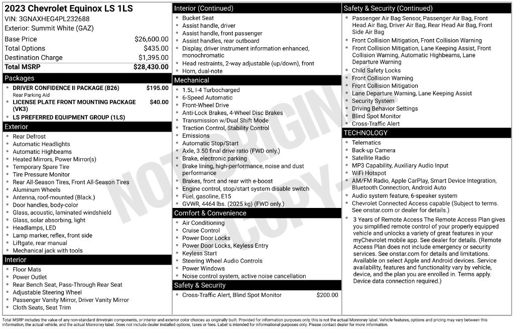Used 2023 Chevrolet Equinox LS w/ Driver Confidence II Package FWD image 17