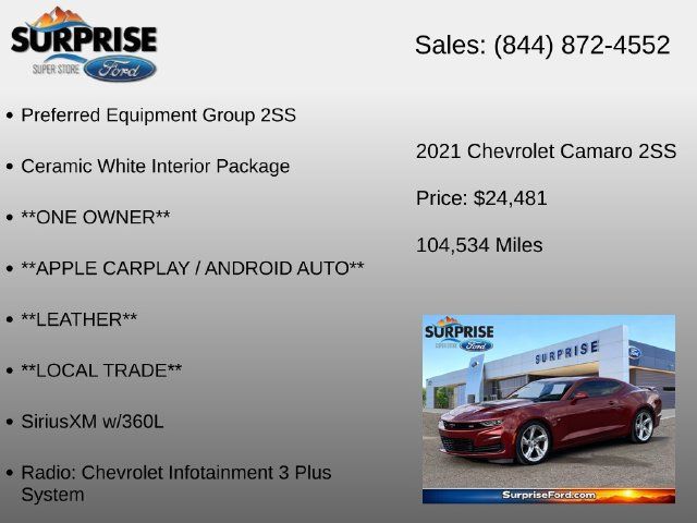 Used 2021 Chevrolet Camaro SS RWD image 6