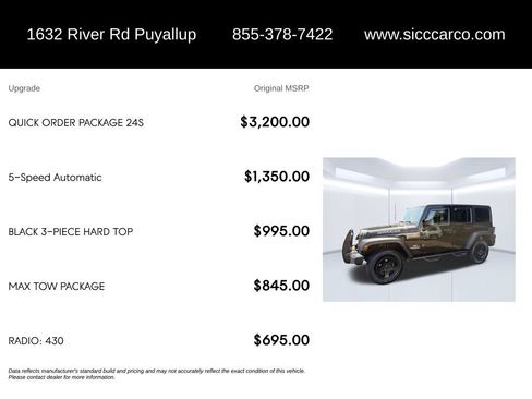 Used 2016 Jeep Wrangler Unlimited Sport w/ Quick Order Package 24S AWD/4WD image 5