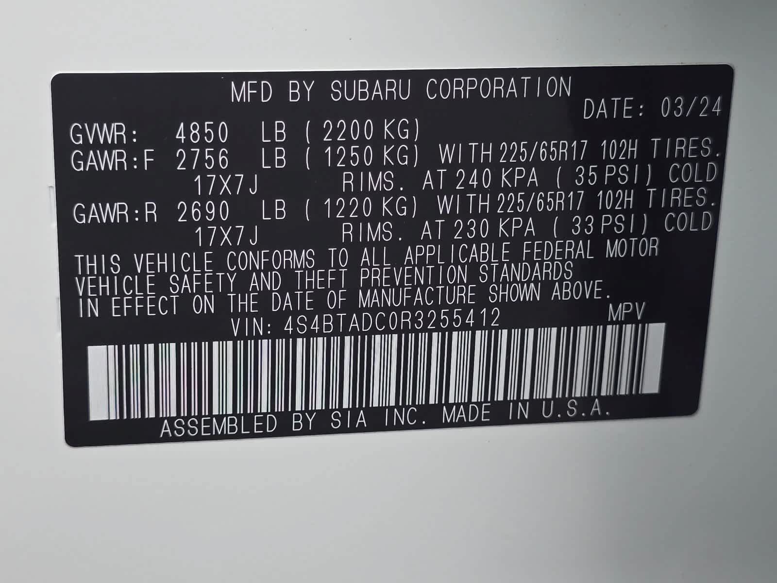 Certified 2024 Subaru Outback Premium AWD/4WD image 29