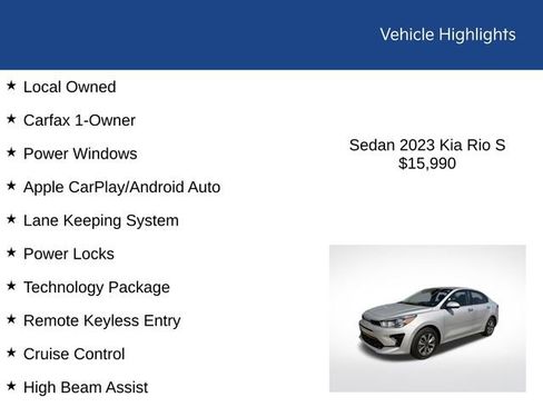 Used 2023 Kia Rio S w/ Technology Package image 2