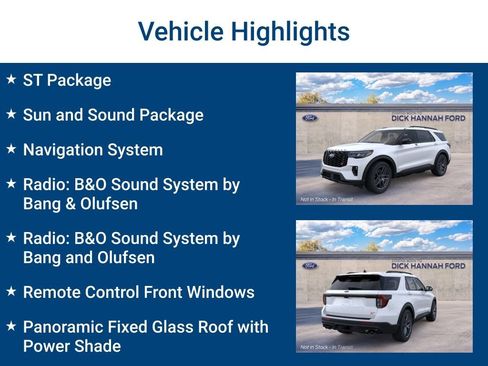 New 2026 Ford Explorer ST w/ Sun And Sound Package AWD/4WD image 3