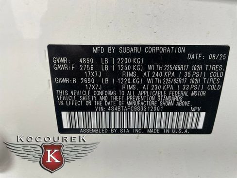 Certified 2025 Subaru Outback Premium image 27