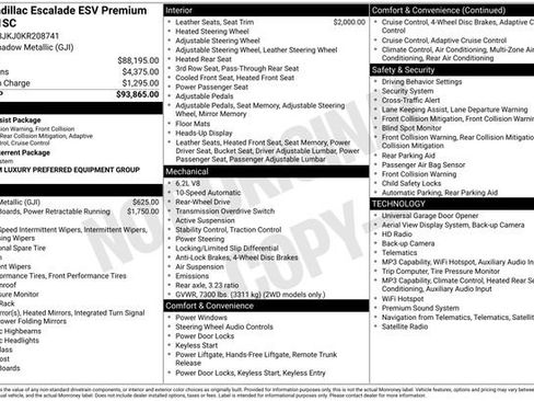 Used 2019 Cadillac Escalade ESV Premium Luxury RWD image 2
