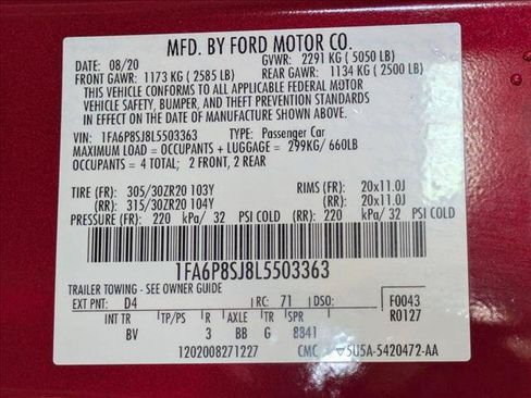 Used 2020 Ford Mustang Shelby GT500 w/ Technology Package RWD image 23