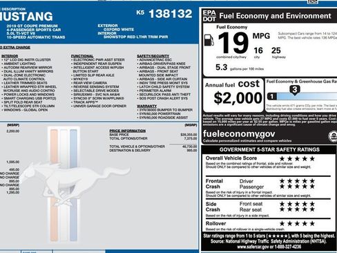 Used 2019 Ford Mustang GT Premium w/ Equipment Group 401A image 11