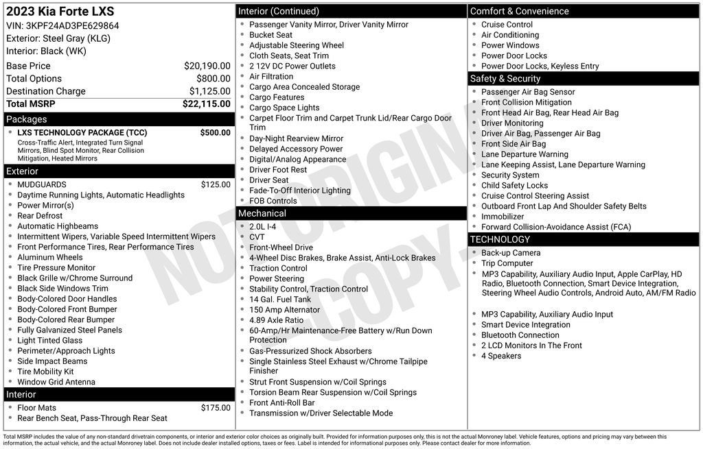 Used 2023 Kia Forte LXS w/ LXS Technology Package FWD image 17