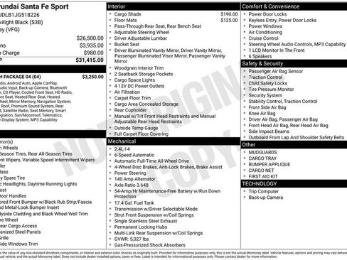Used 2018 Hyundai Santa Fe Sport w/ 2.4L Tech Package 04 AWD/4WD image 28