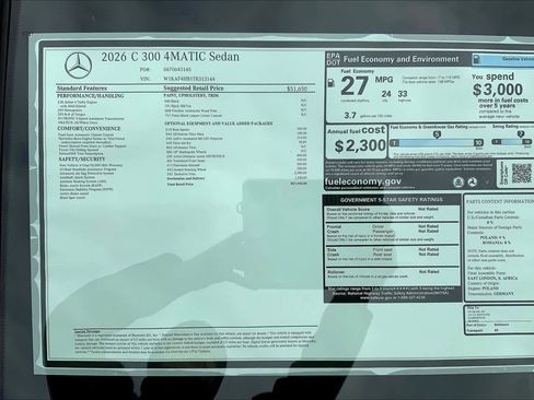 New 2026 Mercedes-Benz C 300 4MATIC Sedan image 26