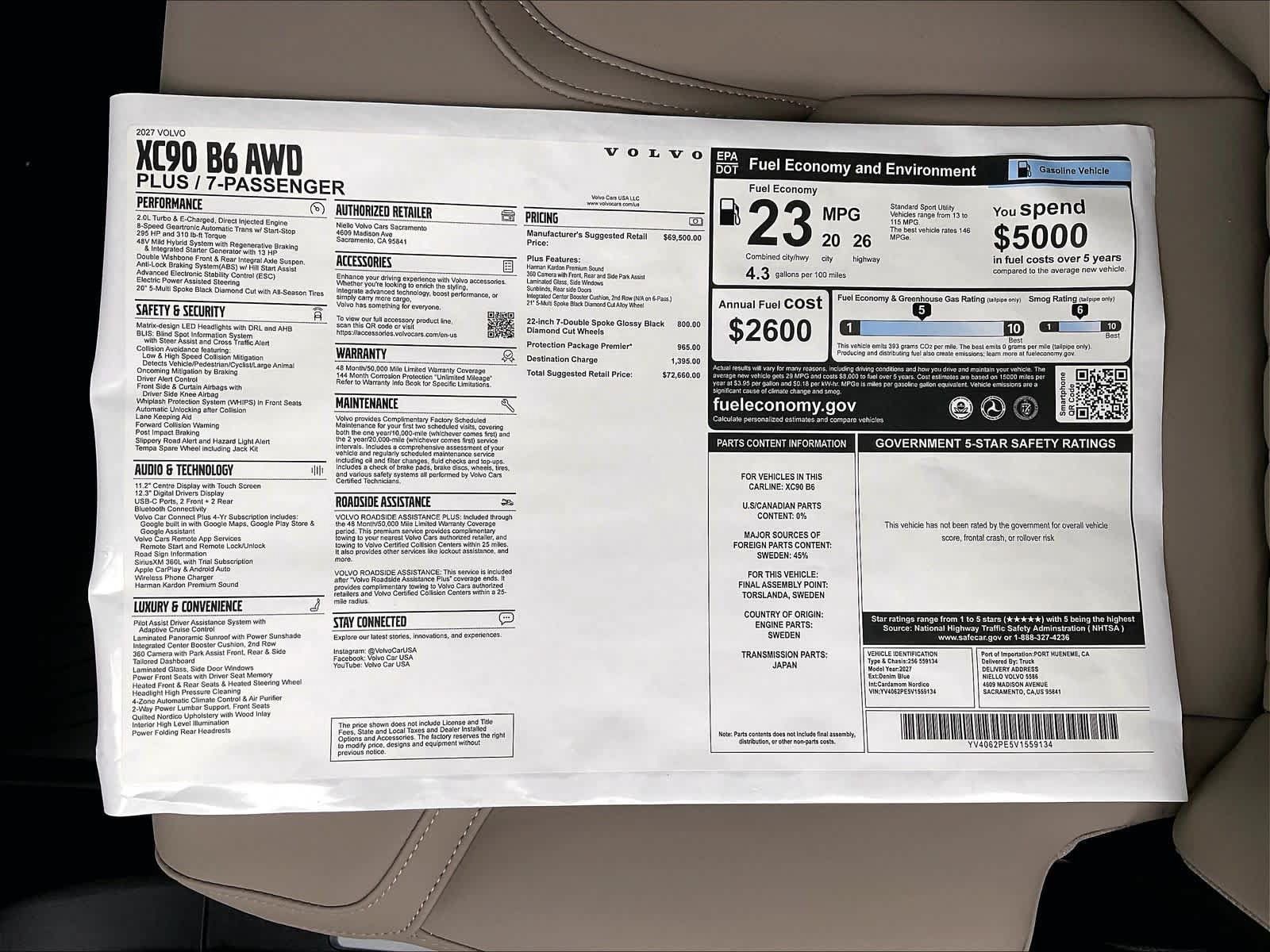 New 2027 Volvo XC90 B6 Plus AWD/4WD image 36