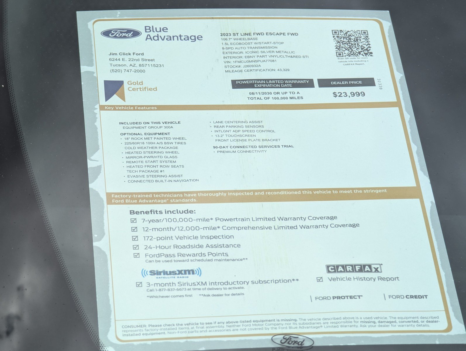 Certified 2023 Ford Escape ST-Line FWD image 15